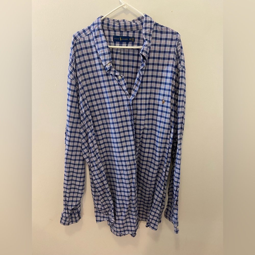 Big and Tall Ralph Lauren 4XLT Navy Plaid